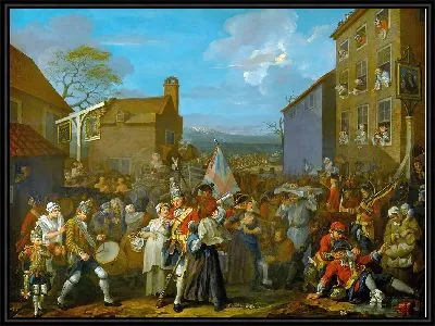 Картина Уильям Хогарт, Марш гвардии к Финчли, 1750 г. 