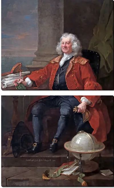 Картина Уильям Хогарт, Портрет капитана Томаса Корама, 1740 г. 