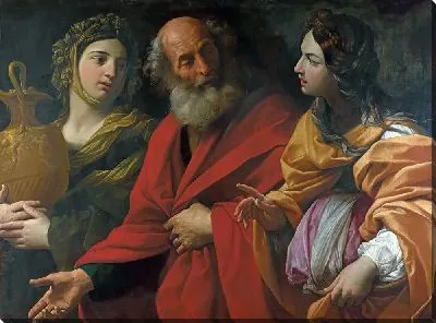 Лот и его дочери покидают Содом