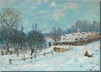 Картина Дорога в Лувесьен, эффект снега