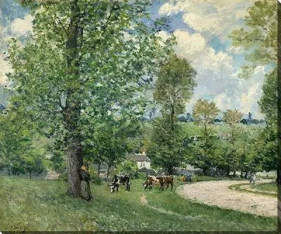 Картина Коровы на пастбище, Лувесьен