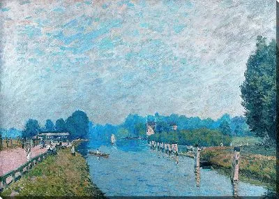 Картина Берега реки (Ориллас-дель-рио) (Темза в Хэмптон-Корте, первые дни октября)