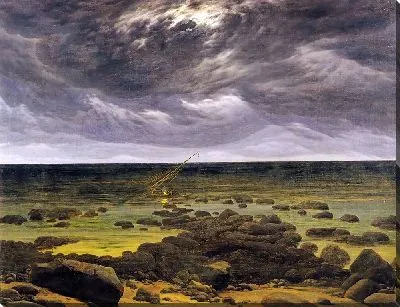 Морское побережье в лунном свете