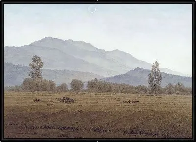 Картина Новая Луна над горами Ризенгебирге