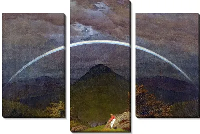 Горный пейзаж с радугой