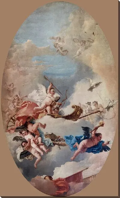 Картина Колесница любви, запряженная голубями