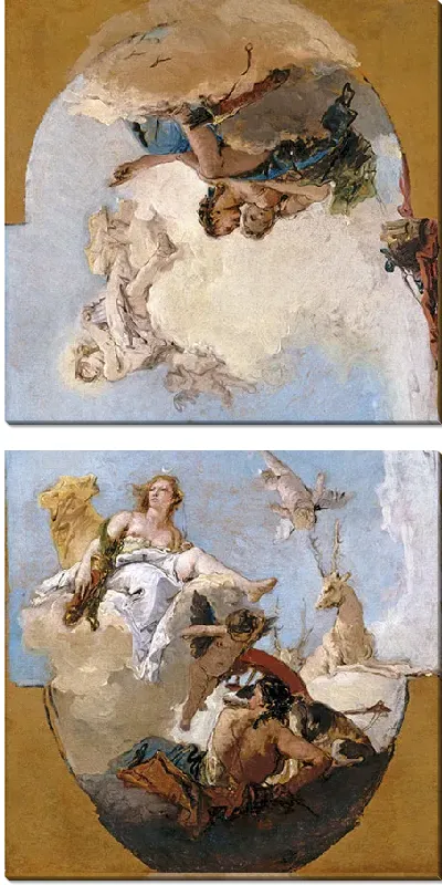 Картина Диана, Аполлон и нимфы