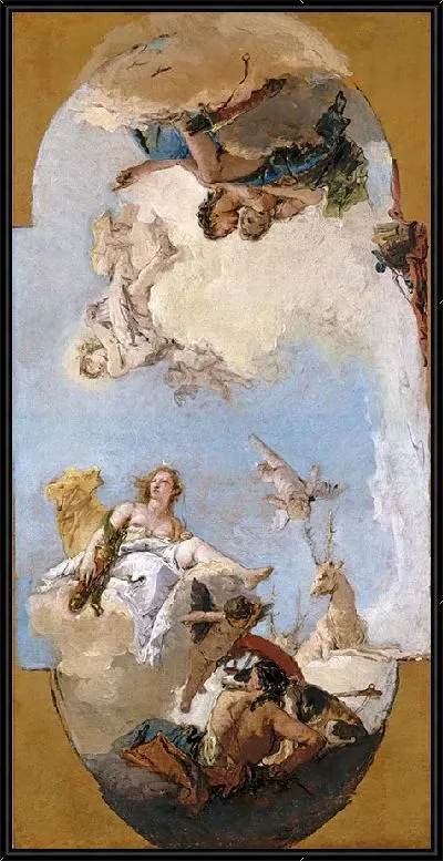 Картина Диана, Аполлон и нимфы