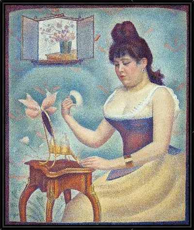 Молодая Женщина Пудрится-1