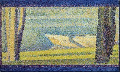 Картина Пришвартованные лодки и деревья