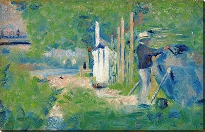 Картина Мужчина красит лодку