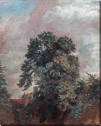 Картина Вид издалека на рощу, Хэмпстед