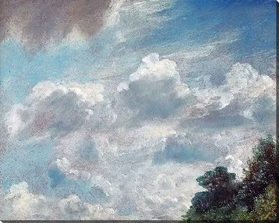 Картина Исследование облаков, Хэмпстед, дерево справа