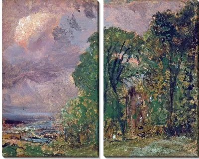 Картина Вид на Хэмпстед в штормовую погоду