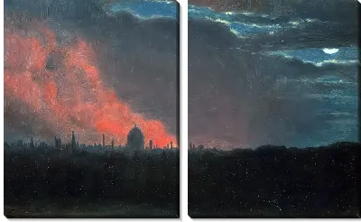 Картина Пожар в Лондоне, вид из Хэмпстеда