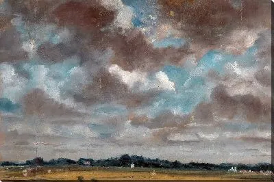 Картина Обширный пейзаж с серыми облаками