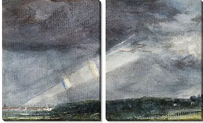 Картина Лондон из Хэмпстеда, с двойной радугой