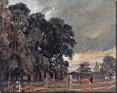 Картина Пейзажные этюды «Фигуры у рощи деревьев»