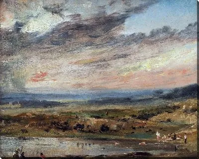 Картина Хэмпстед-Хит с прудами и купальщиками