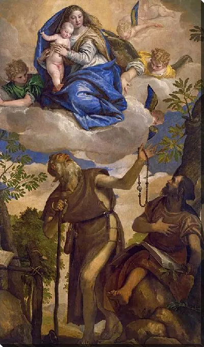 Картина Явление Богоматери с младенцем и ангелами святым Антонию Аббату и Павлу Отшельнику