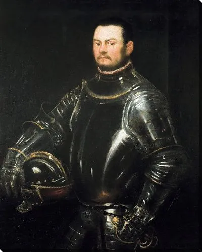 Картина Портрет бородатого молодого человека в доспехах в три четверти.