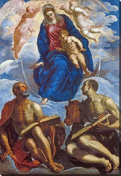 Картина Мария с Младенцем, почитаемая двумя евангелистами