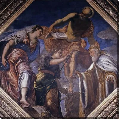 Картина Дож Джероламо Приули получает меч и весы правосудия