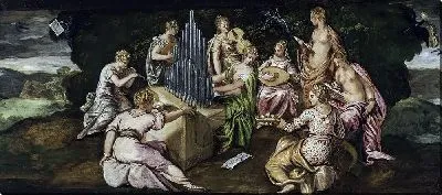 Картина Состязание между Музами и Пиеридами