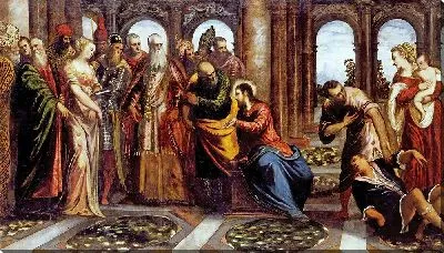 Картина Христос и прелюбодейка