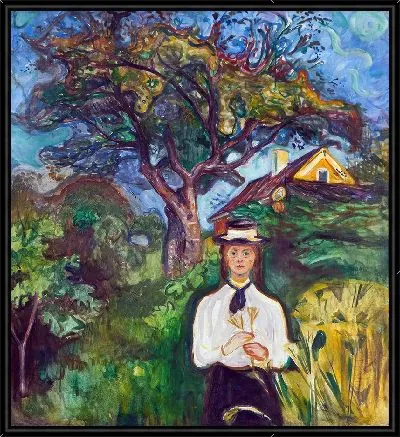 Девушка под яблоней