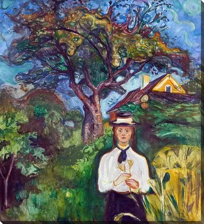 Девушка под яблоней