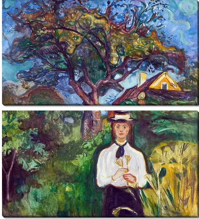 Девушка под яблоней