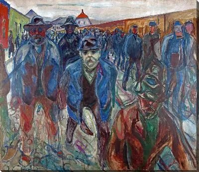 Картина Рабочие по пути домой