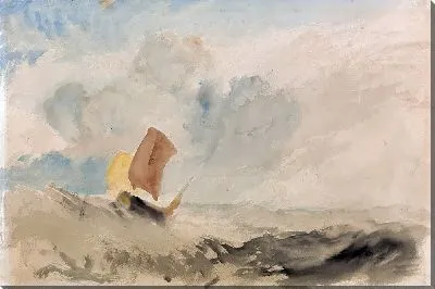 Картина Морская пьеса - Бурное море с рыбацкой лодкой