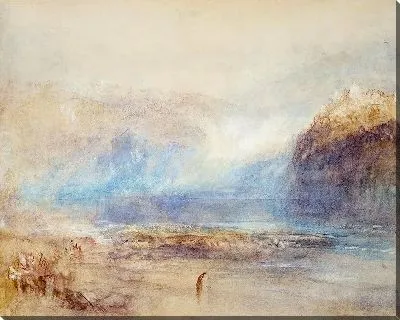 Картина Водопады Рейна в Шаффхаузене - вид издалека