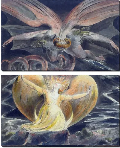 Картина Великий Красный Дракон и Женщина, Облаченная в Солнце