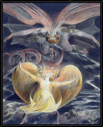 Картина Великий Красный Дракон и Женщина, Облаченная в Солнце