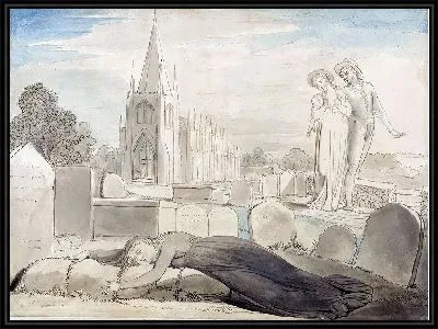 Вдова, обнимающая могилу мужа