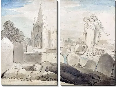 Вдова, обнимающая могилу мужа