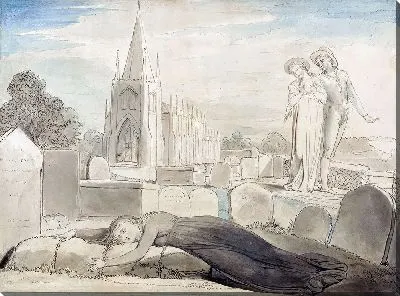 Вдова, обнимающая могилу мужа