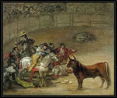 Картина Бой быков, Удача жезлов