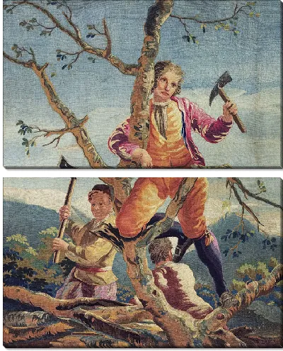 Картина Лесорубы