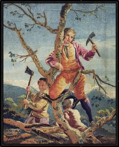 Картина Лесорубы