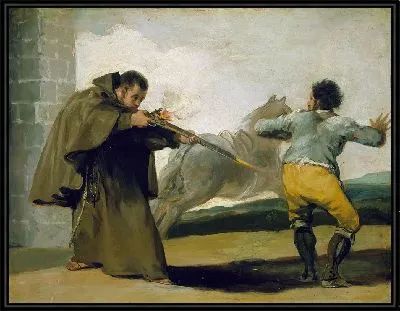 Картина Монах Педро стреляет в Эль Марагато, когда его лошадь убегает