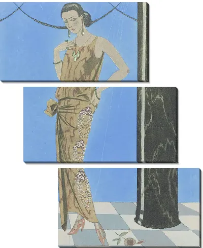 Картина Голубой артенский город; Вечернее платье де Бира (1923 г.)