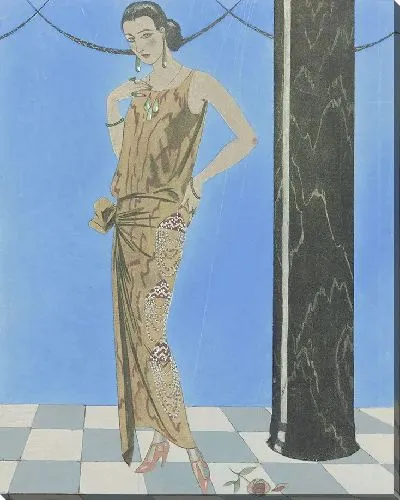 Картина Голубой артенский город; Вечернее платье де Бира (1923 г.)