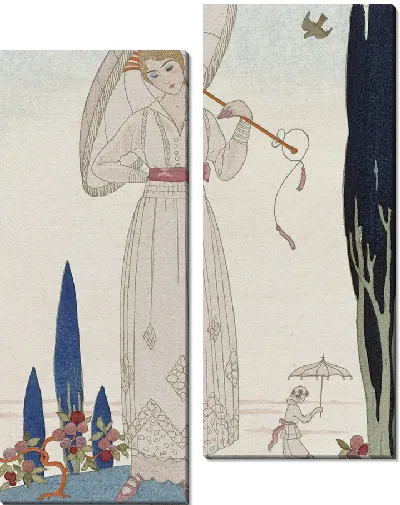 Картина Кипарис и роза; Летнее платье Doeuillet (1914 г.)