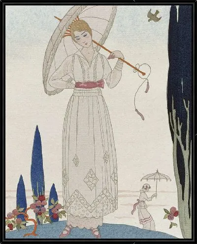 Картина Кипарис и роза; Летнее платье Doeuillet (1914 г.)