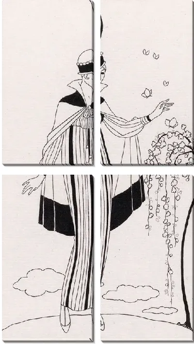 Картина Журнал «Дамы и моды», «Парижские костюмы», 1914, № 150 (1914).
