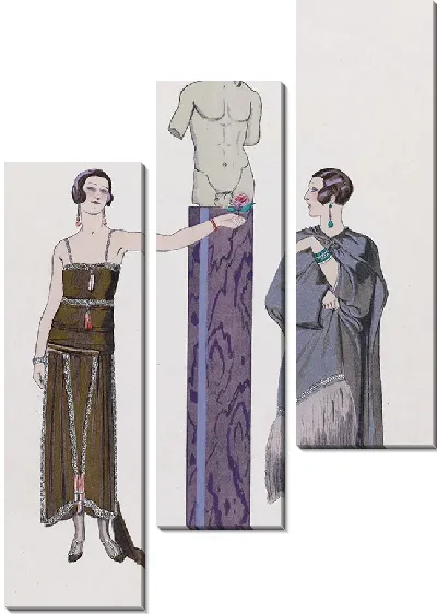 Картина Эрос. Вечернее платье и пальто и Уорт (1924).